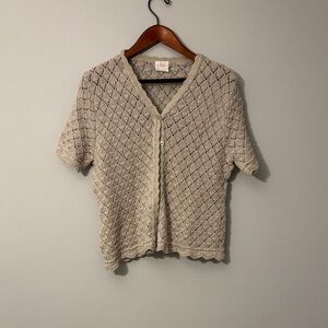 Cleo Beige Knit Short Sleeve Top